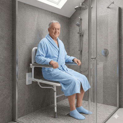 Solo Deluxe Shower Seat (With Padded Back & Seat)