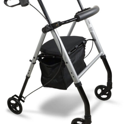 Lightweight Four Wheeled Rollator — 6″ Wheels (Silver)