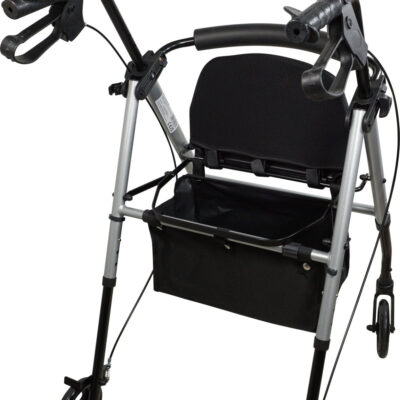 Lightweight Four Wheeled Rollator — 6″ Wheels (Silver)