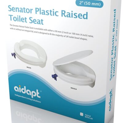 Toilet Seat Raiser 2-Inch with Lid