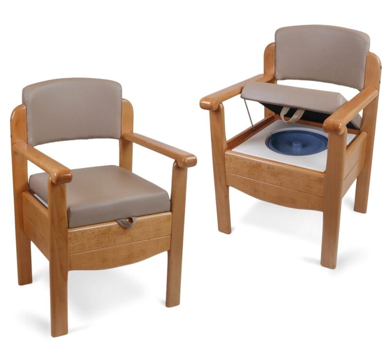 Elegant Wooden Home Commode Chair
