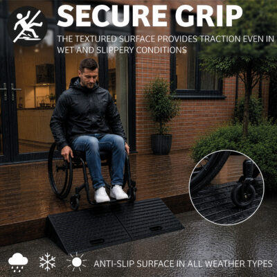 4″ Clip Together Rubber Ramp with Carry Handles (Set of 2)