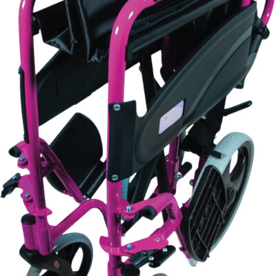 Compact Transport Aluminium Wheelchair (Pink)