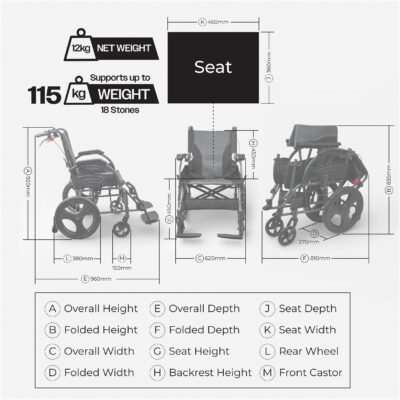 Deluxe Aluminium Attendant Propelled Wheelchair