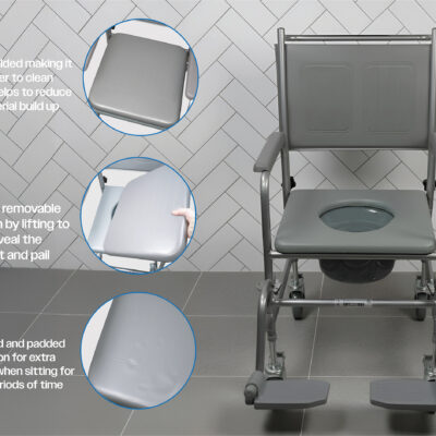 Height Adjustable Mobile Commode