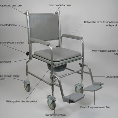 Height Adjustable Mobile Commode