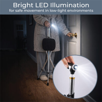 Seat Cane with Torch Light
