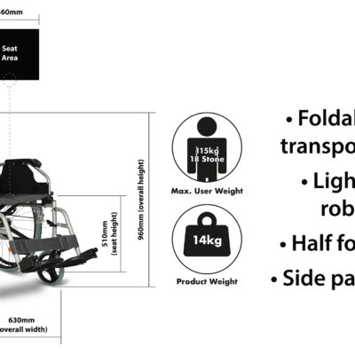 Deluxe Lightweight Self Propelled Aluminium Wheelchair