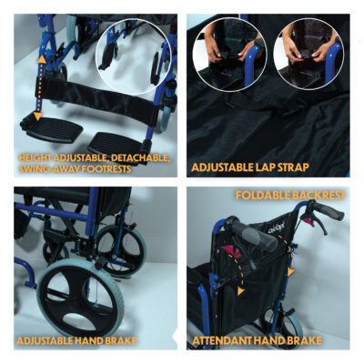 Compact Transport Aluminium Wheelchair