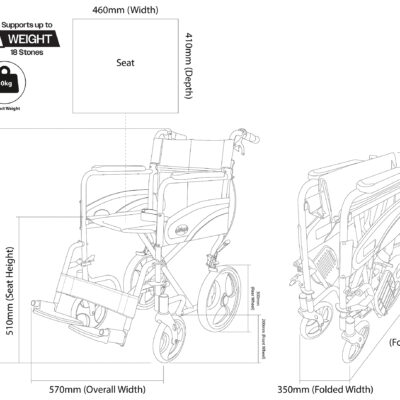 Compact Transport Aluminium Wheelchair
