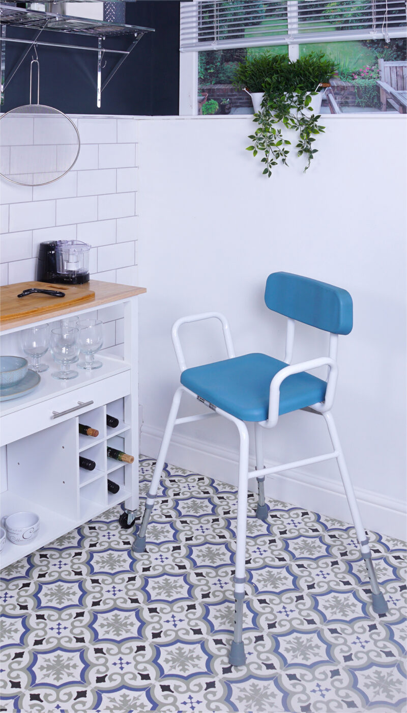 Multi-Use Perching Stool with Padded Backrest