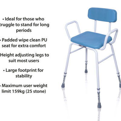 Multi-Use Perching Stool with Padded Backrest