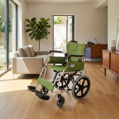 Foldable Attendant Propelled Transport Wheelchair